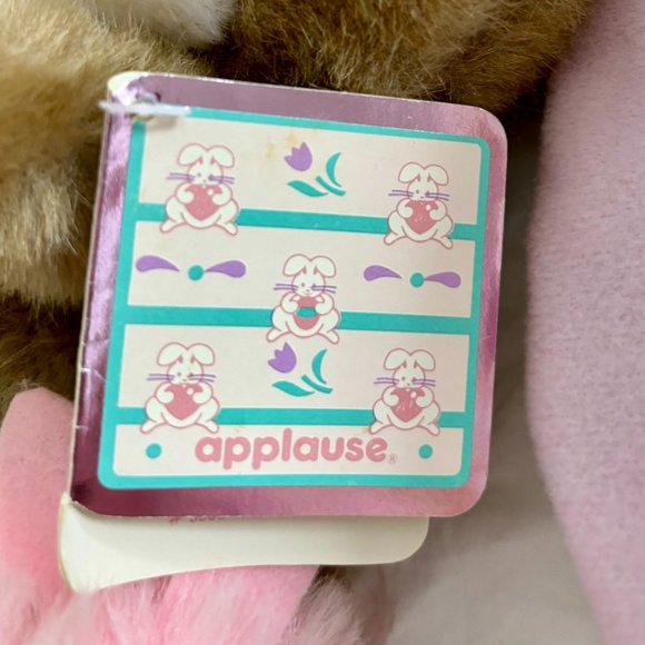 Vintage Hallmark White Crayola Easter Bunny Rabbit Plush Pink Overalls & Hat   T - Picture 2 of 10
